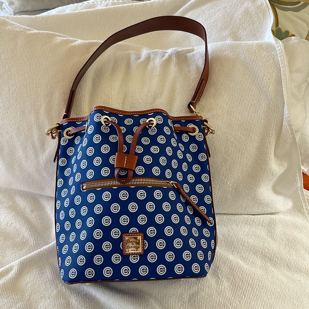 Dooney Bourke Chicago Cub drawstring bucket bag